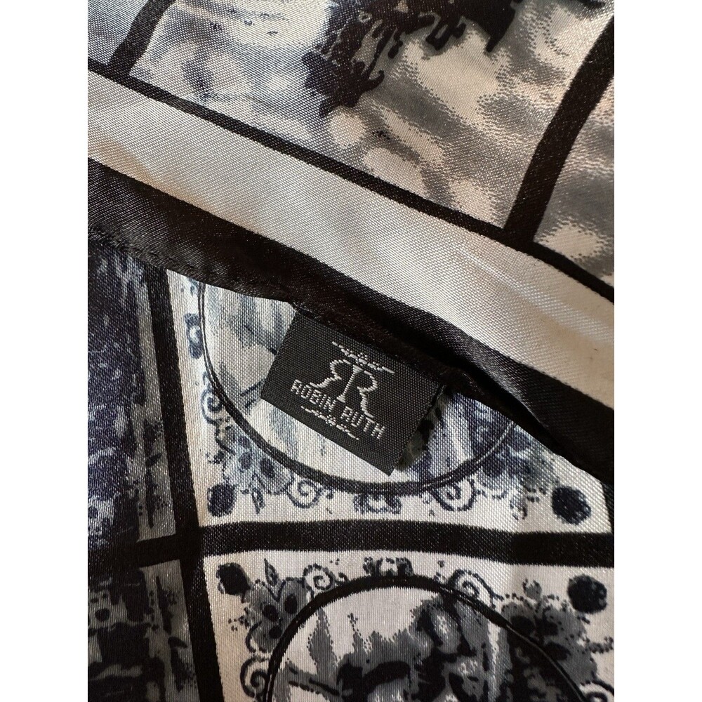 ROBIN RUTH DUTCH ART BLUE WHITE SCARF - Picture 3 of 5